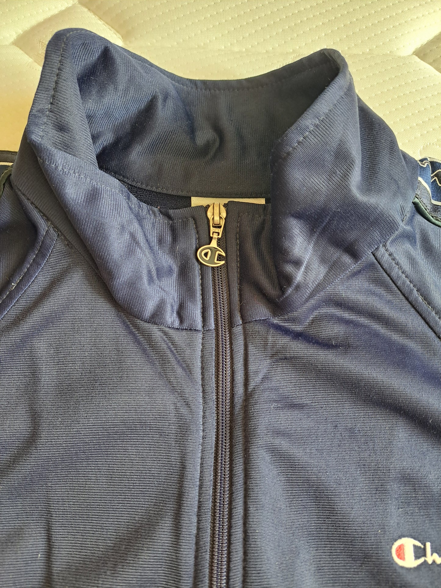 Champion Navy Track Jacket Small Zip Up Sports Jacket Y2K Athleisure