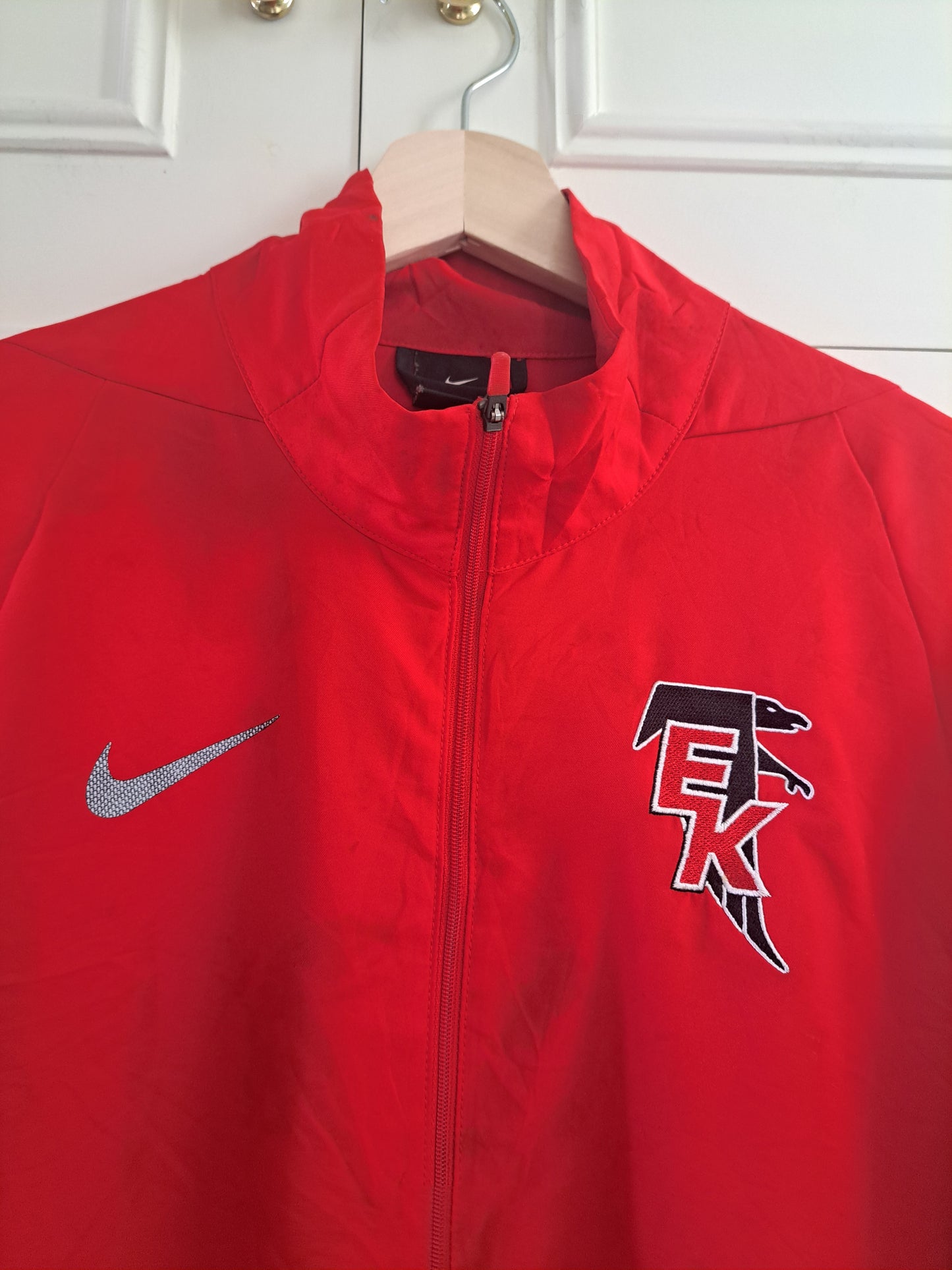 Nike Dri-FIT Red Track Jacket Full Zip Sports Training Running Team Jacket Size