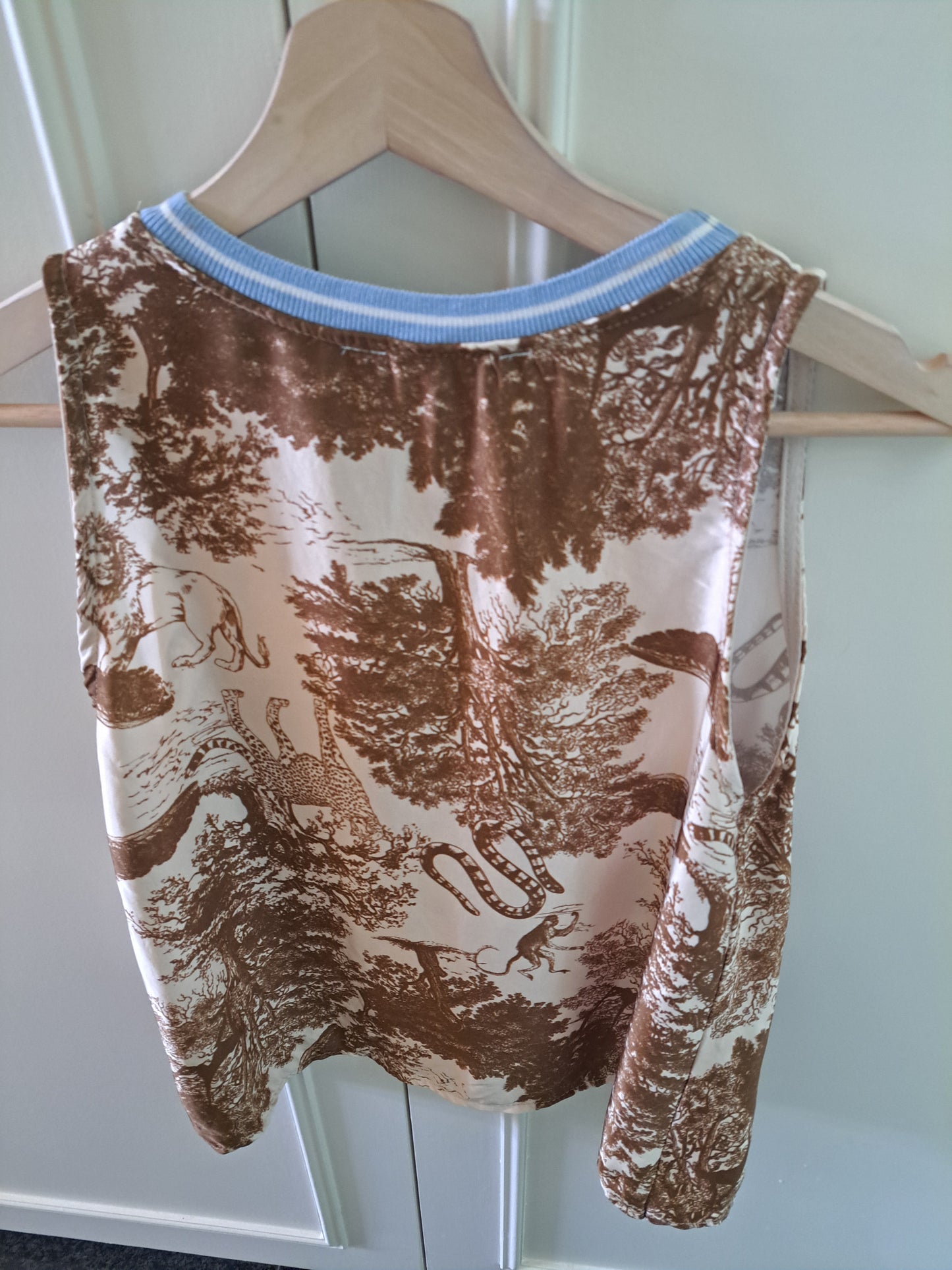 Collision Milano Toile Print Sleeveless Top Brown Scenic Graphic Tank Top