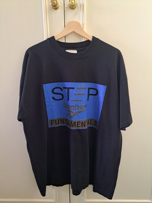 Reebok Step Fundamentals Instructor T Shirt Black Vintage Style Size XL