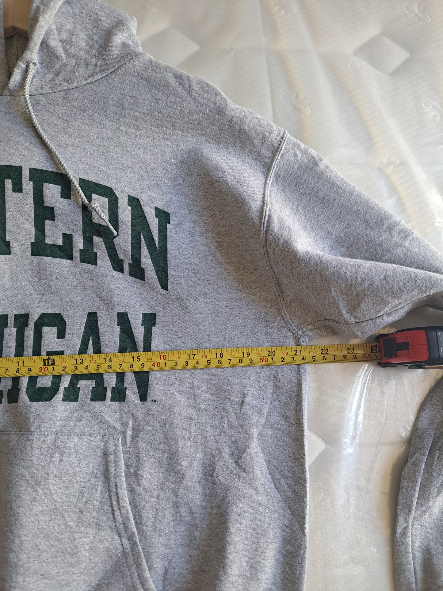 Eastern Michigan Grey Hoodie XL Varsity College Pullover Y2K Campus Sweatshirt
