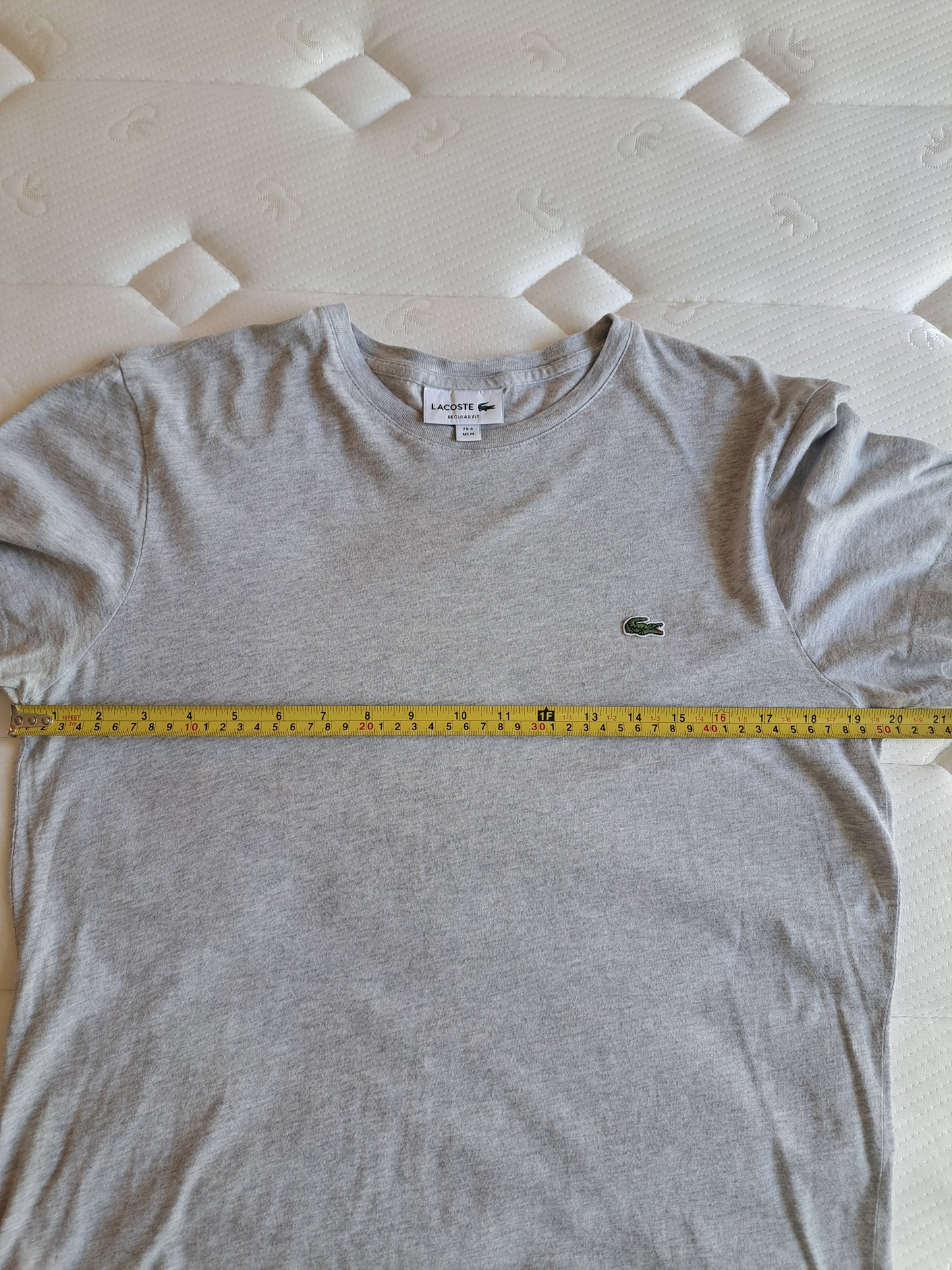 Lacoste Grey T Shirt Classic Logo Cotton Tee Size Medium