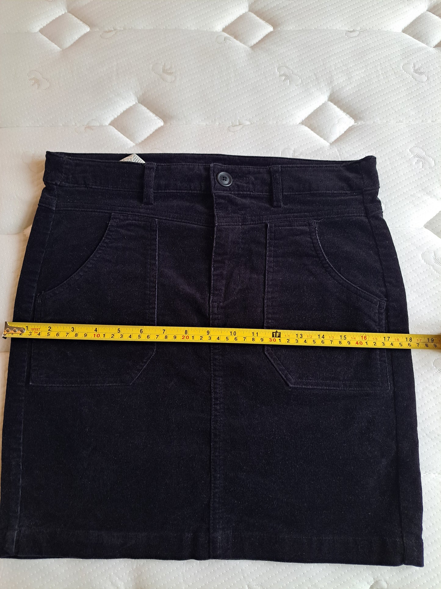Benetton Corduroy Mini Skirt Black Size 44