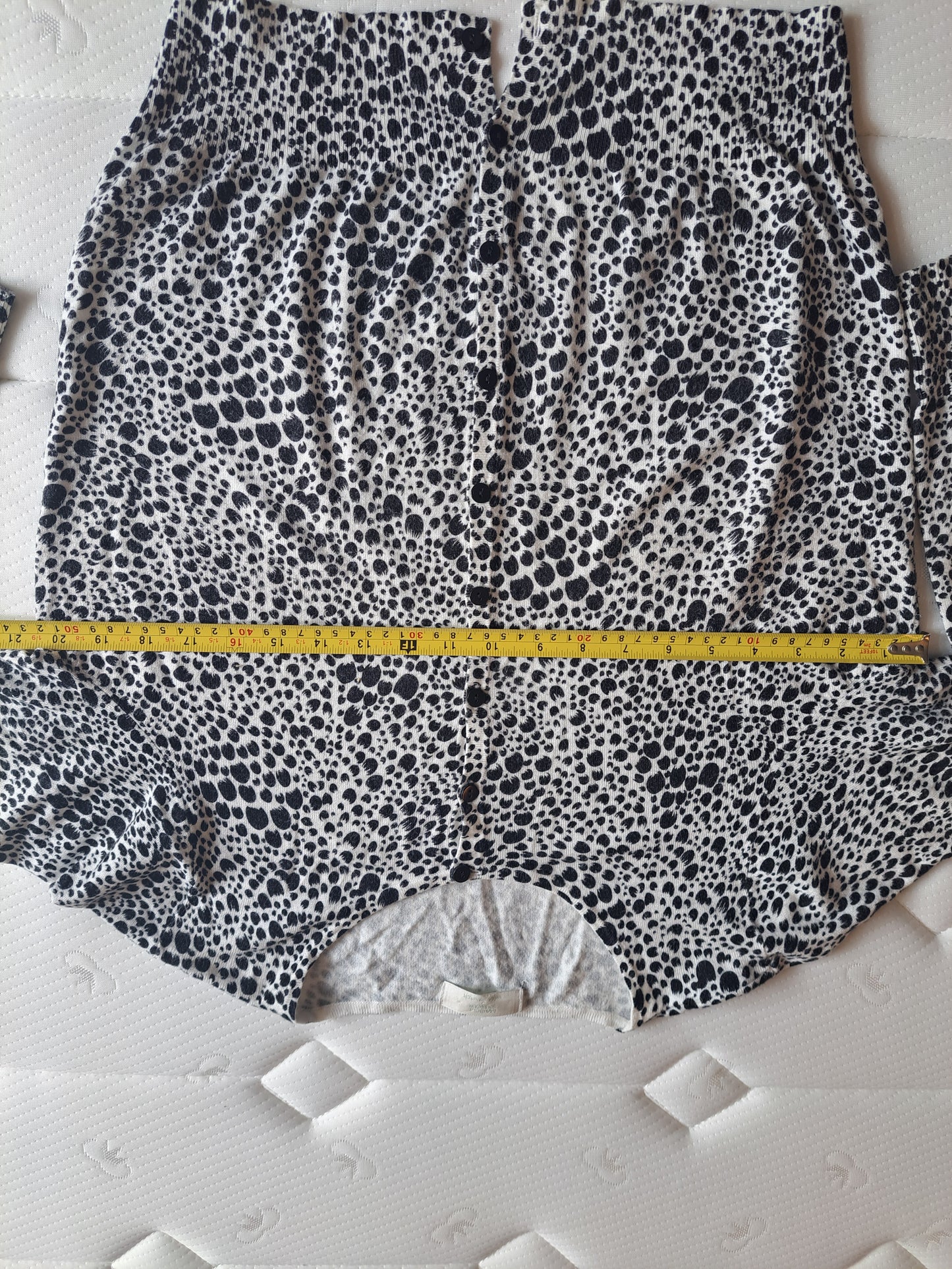 Marks & Spencer Animal Print Cardigan Size 16 Black & White Lightweight Knit