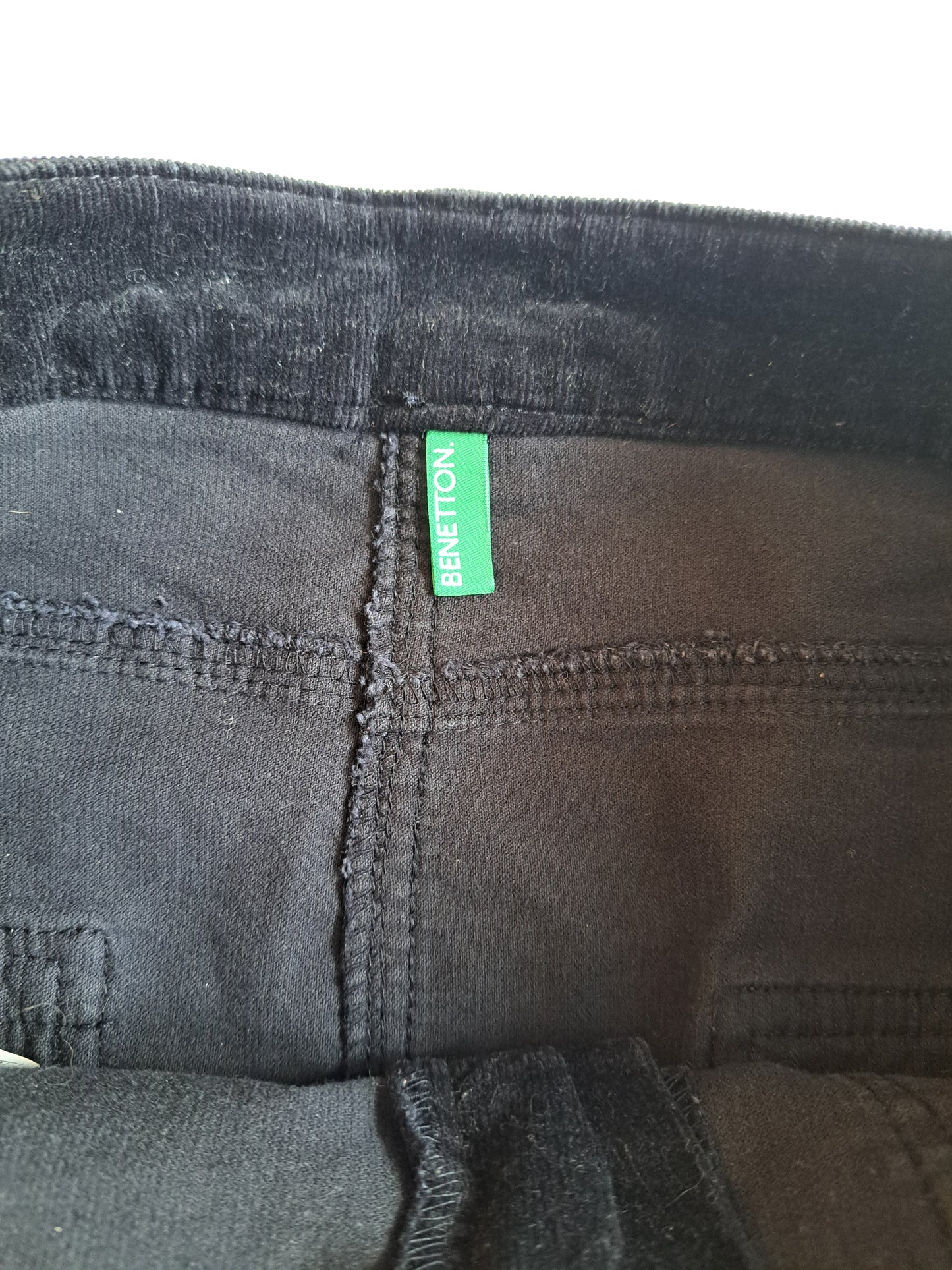 Benetton Corduroy Mini Skirt Black Size 44