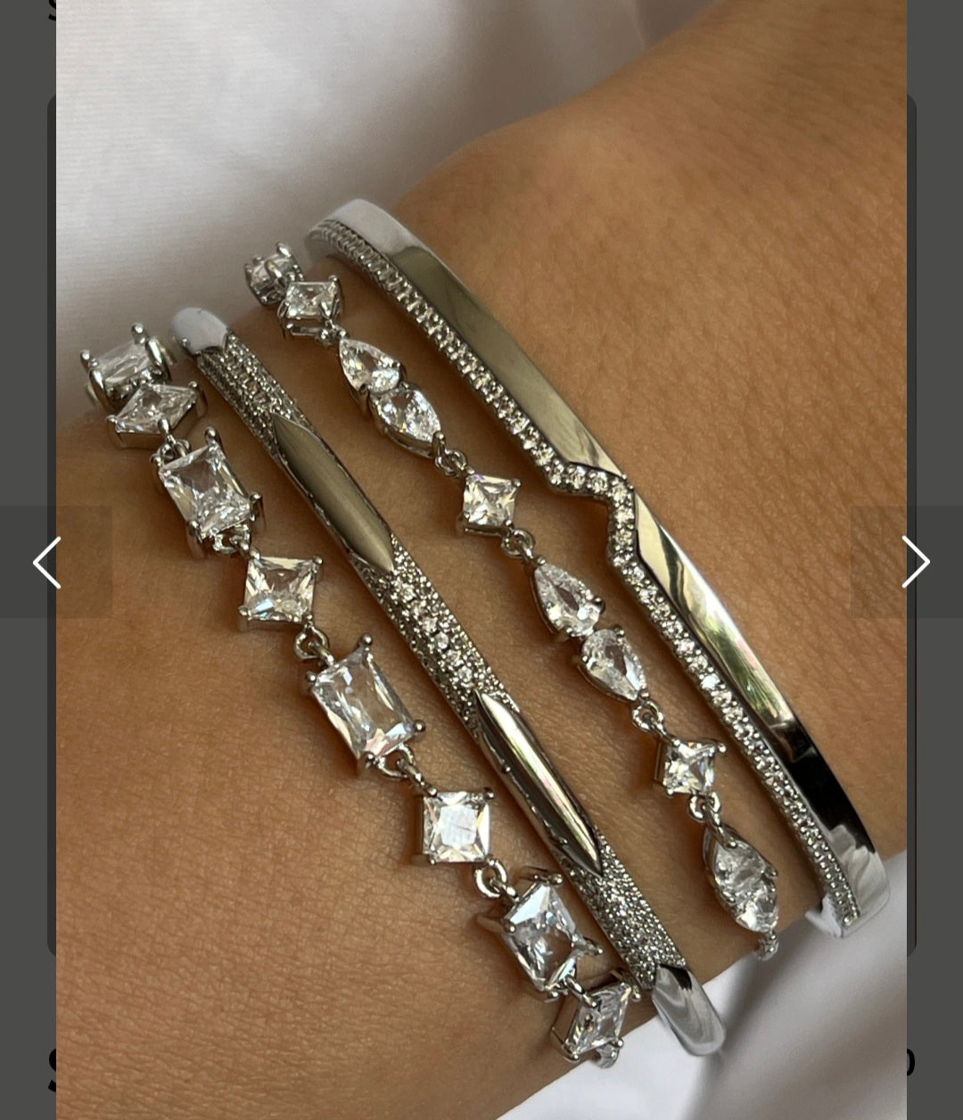 Luxe Marquise Zirconia Silver Bracelet