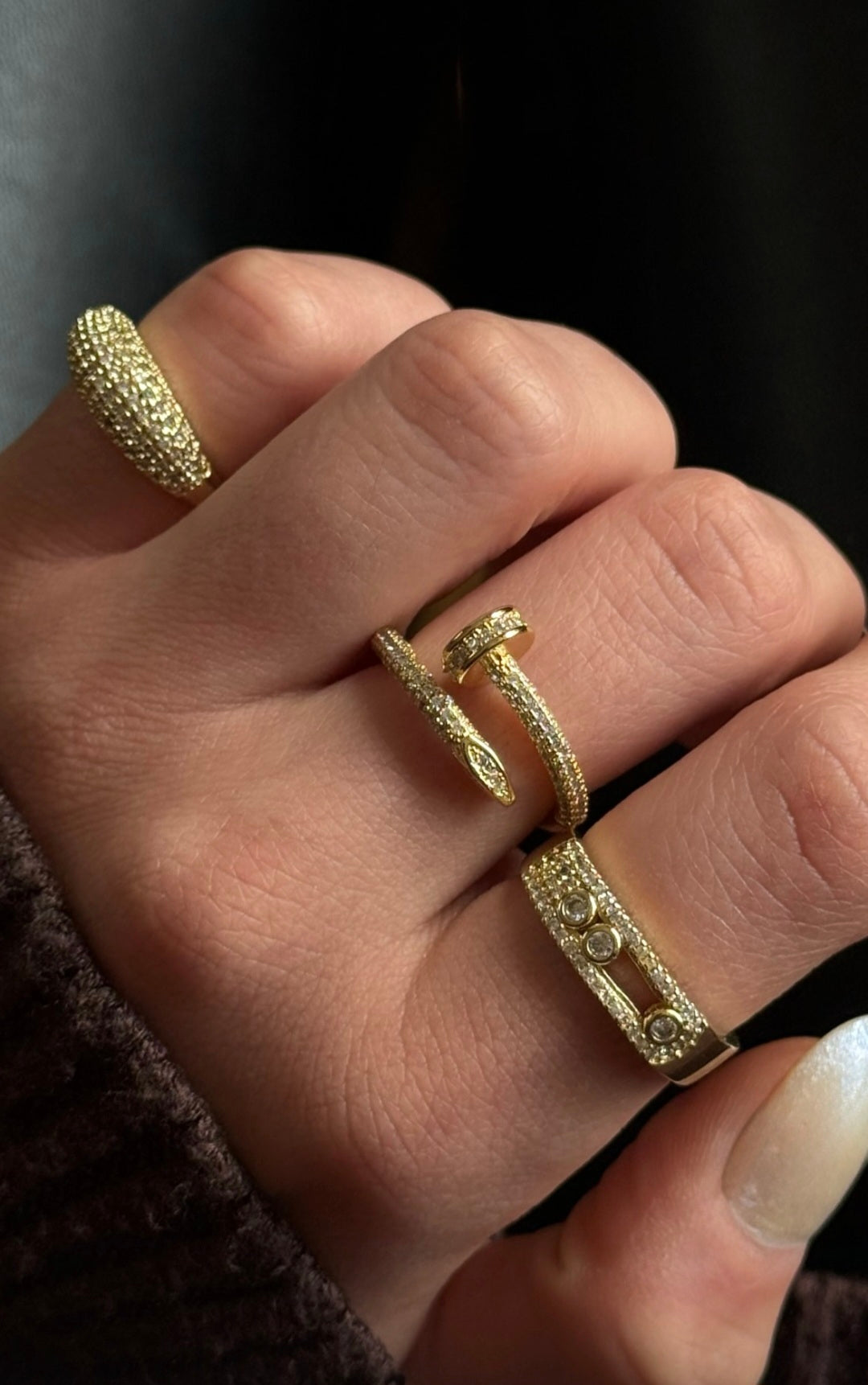 Eterna Halo Adjustable Gold Ring