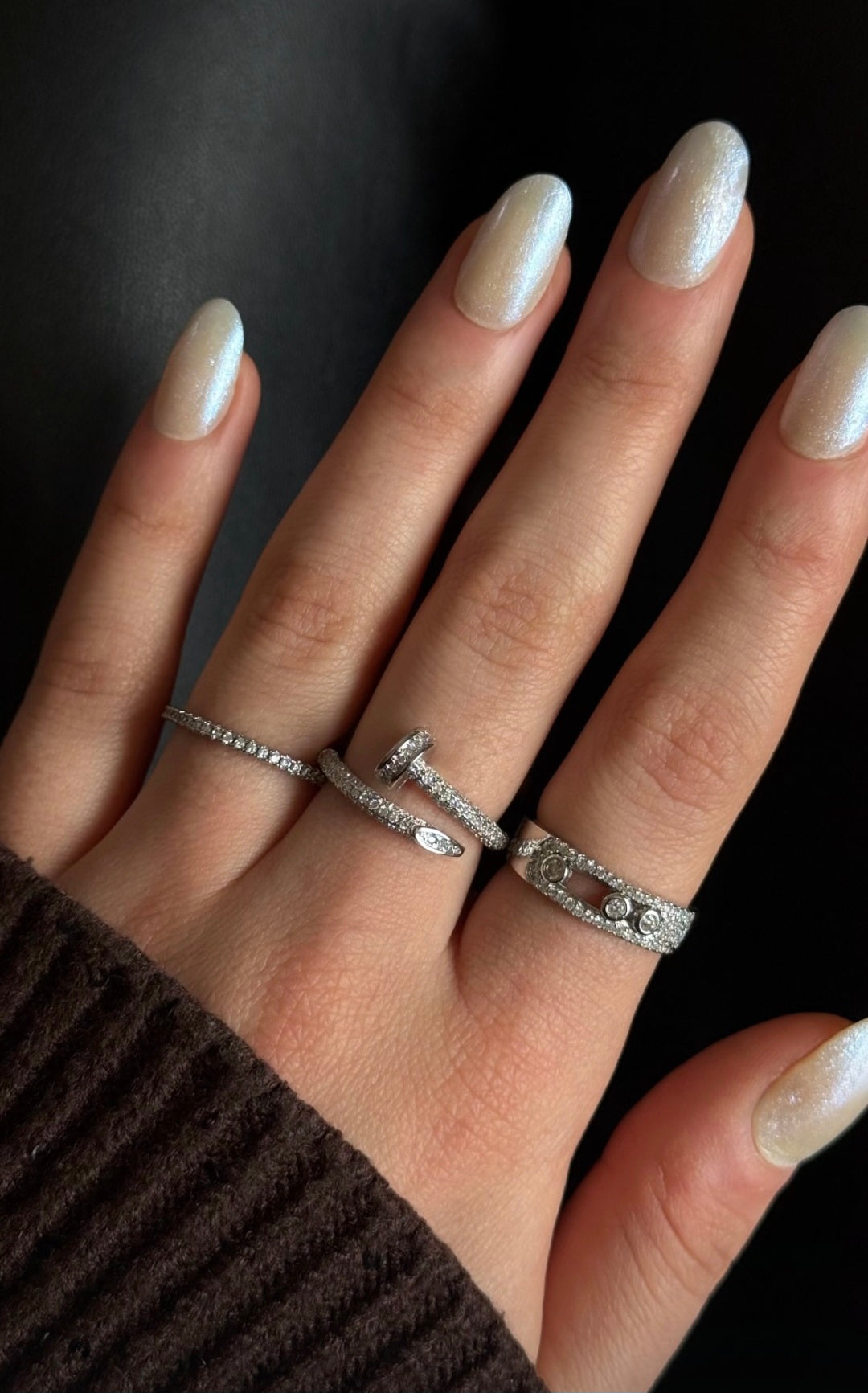 Eterna Halo Adjustable Silver Ring